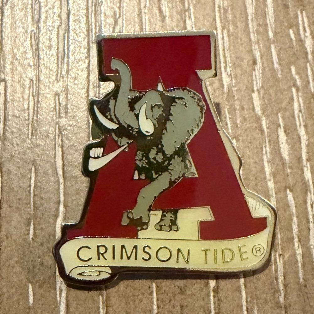 Vintage Alabama Crimson Tide Big Al Elephant Logo Enamel Lapel Pin NCAA Football